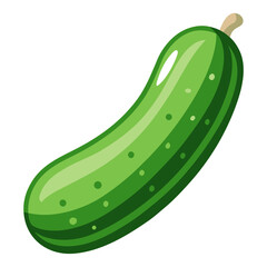 Green cucumber silhouette with subtle texture isolated on white background