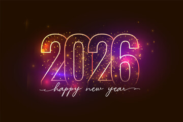 beautiful happy new year 2026 firework celebration template