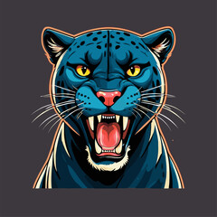 cute black panther vector image