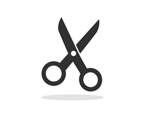 Simple graphic of a black scissors with a shadow