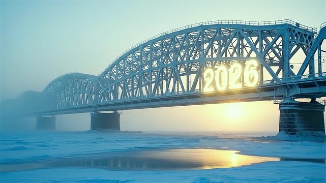 A bridge with the year two thousand and twenty six on it in crisp cinematic 4K UHD