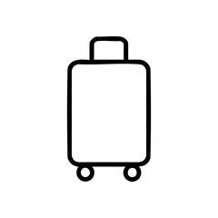 Minimalist icon of an open suitcase with clothes inside, symbolizing packing and preparation.