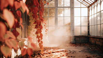 overgrown abandoned greenhouse