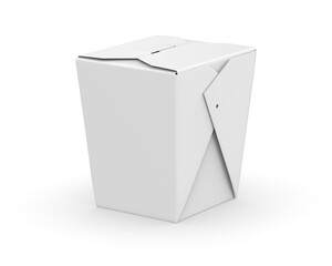 Chinese food packaging box mockup, container for fast food, take out paper box for noodles and...