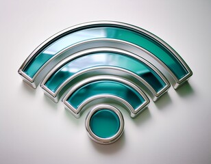 Stay connected with this elegant teal wifi symbol, perfect for showcasing connectivity solutions and network technology in marketing materials or web design projects