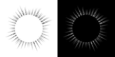 Dynamic abstract spiral sound wave rhythm lines. Circular spiral sound wave rhythm of lines. Circular futuristic abstract lines, black and white background.