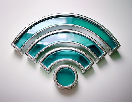 Stay connected with this elegant teal wifi symbol, perfect for showcasing connectivity solutions and network technology in marketing materials or web design projects