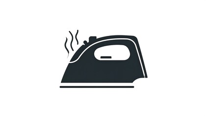 Silhouette of a steaming, electrical appliance used for smoothing fabric