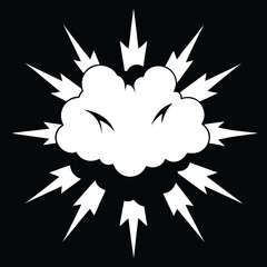 Fototapeta premium White Explosion Cloud on Black Background burst