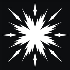 Obraz premium White Starburst Explosion on Black Background abstract