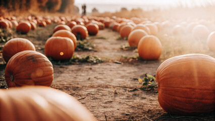 halloween pumpkins on a farm