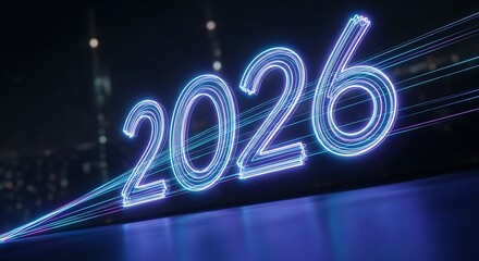 Elegant gold numerals "2026" displayed on a dark background with decorative borders.