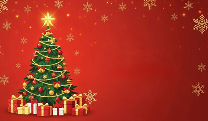 christmas background with christmas tree