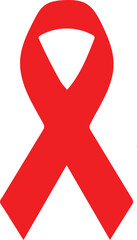 Red ribbon symbol for awareness and support illustration