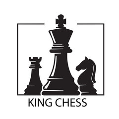 Chess logo vector icon illustration template design