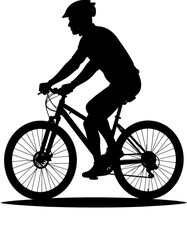 Obraz premium Silhouette of a person riding a mountain bicycle
