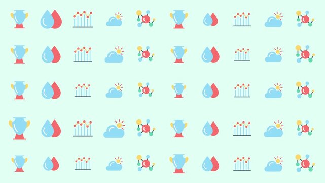 Weather Icons Set, Climate Symbols, Digital Illustration, Minimalist Design, Flat Style, On White Background, Informative Concept