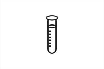 Minimal vector test tube illustration symbolizing scientific experiment and laboratory research