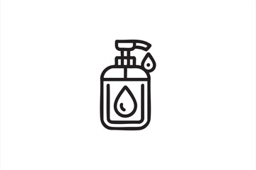 Outline sanitizer icon for healthcare, safety, and virus prevention graphics