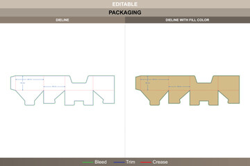 Product display box dieline drawn with technical vector detail ensuring printing alignment and packaging fit auto bottom snap lock die line keeps structure firm during setup