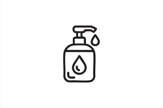 black hand sanitizer dispenser with drop clip art preview