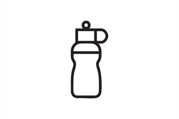 Simple line drawing of bottle representing exercise, wellness, and sustainability