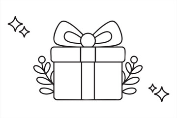 Minimal vector illustration of a wrapped present representing holiday and surprise