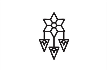 Minimal vector illustration of hanging star symbolizing holiday and celebration art