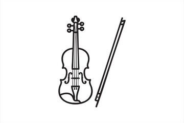 Fototapeta premium Minimal vector illustration of a violin representing art, sound, and creativity