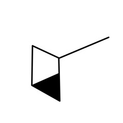 A minimalist abstract geometric form with a diagonal line, suggesting depth, construction, or a measuring tool. Perfect for modern design and abstract concepts.