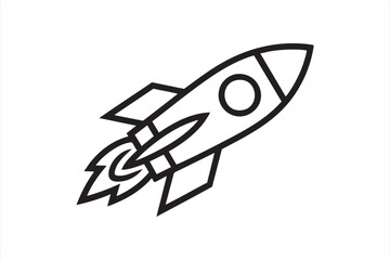 Minimal vector illustration of rocket ship representing startup and technology growth