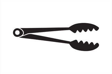 Outline cooking tongs icon for kitchen, restaurant, and barbecue design projects