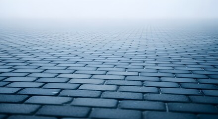 sidewalk block or the pattern of stone block paving. Empty floor in perspective view