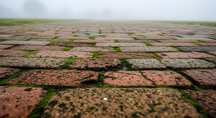 sidewalk block or the pattern of stone block paving. Empty floor in perspective view