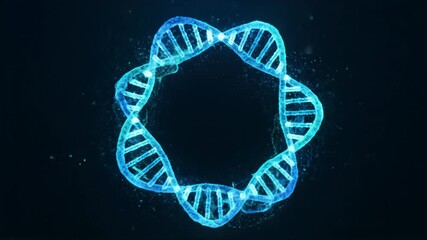 Spinning Glowing Dna Structure Animation, Modern Background Design - Powered by Adobe