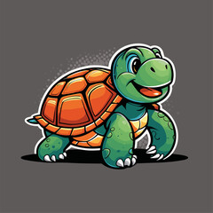 cute turtle vector image