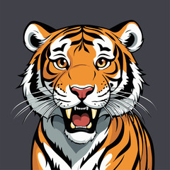 cute vector image of a handsome tiger