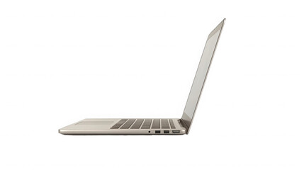 Sleek laptop isolated on transparent background, ideal for professional and personal use