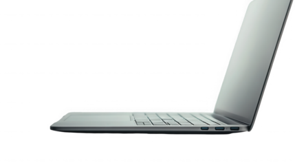 Modern laptop isolated on transparent background, perfect for digital tasks and projects