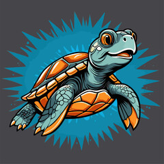 cute turtle vector image