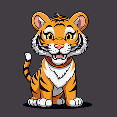 cute vector image of a handsome tiger