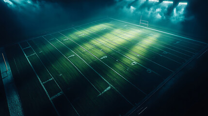 Dramatic indoor football field lighting
