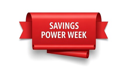 Don't miss the savings power week on a bright, red ribbon banner, a perfect way to advertise your weekly deals and promotions with a vibrant design!