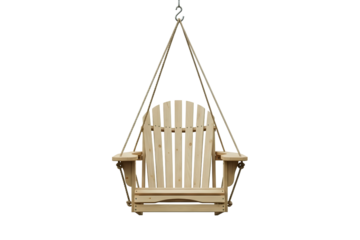 Wooden adirondack chair swing isolated on transparent background