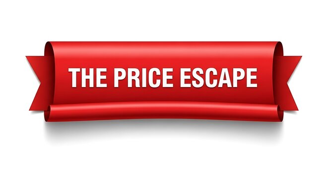 Unlock Value with The Price Escape on a Vivid Red Ribbon, Announcing Savings and Deals, Perfect for Sales Promotions, Advertising Campaigns, and Limited-Time Offers That Grab Attention