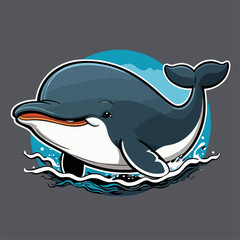 cute whale vector image