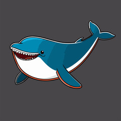 cute whale vector image