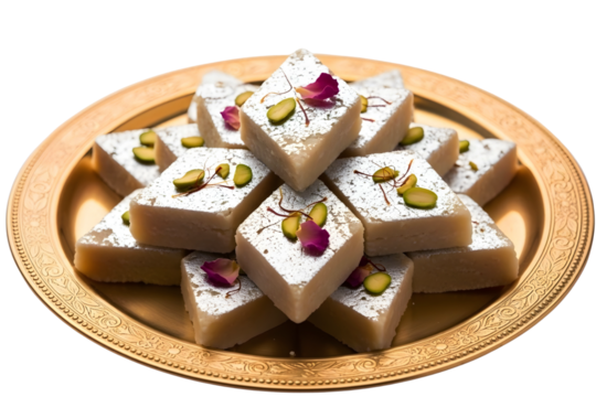 Kaju katli indian sweet isolated on transparent background