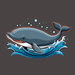 cute whale vector image