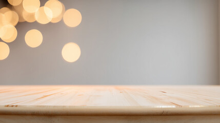 A minimalist wooden desk with a clean, uncluttered surface, radiating modern simplicity. lifestyle magazines, social media lookbooks, designed for influencer and brand collaborations.